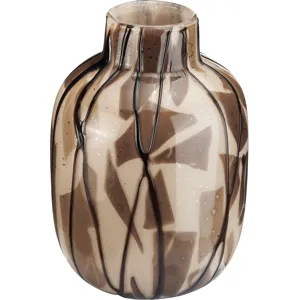 Townes Small Brown & Black Glass Vase