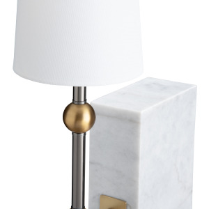 White Marble And Linen Wall Sconce