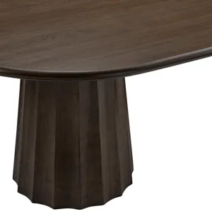 W Oval Brown Wooden Dining Table
