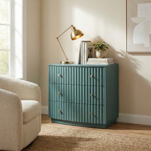 3-drawer Teal Accent Chest