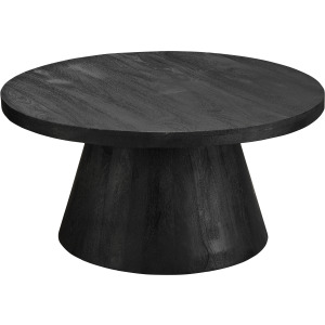 Black Solid Wood Round Cocktail/coffee Table