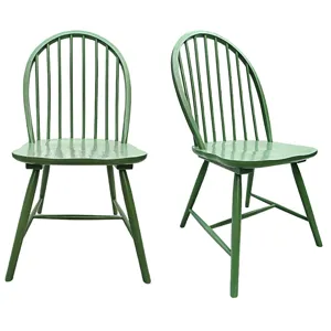 Set Of 2 Green Dining/side Chairs