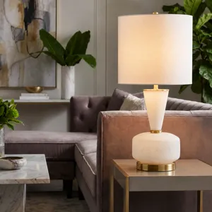 White Frosted Glass Table Lamp