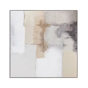 Giles Abstract Neutral Framed Canvas Wall Art