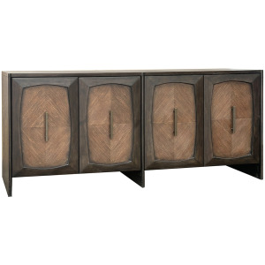 70 In. Brown 4 Door Media Credenza/sideboard