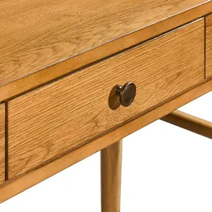 Tan Wood Grain 3-drawer Writing Desk