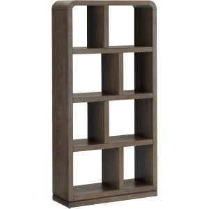 Brown Wooden Eight Shelf Etagere Bookcase