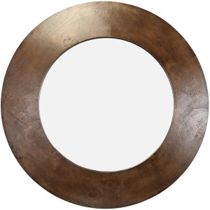 Edmond Round Rustic Bronze Wall Mirror