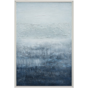 Arctic Layers Abstract Hand-painted Framed Canvas Wall Art