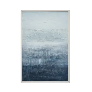 Arctic Layers Abstract Hand-painted Framed Canvas Wall Art