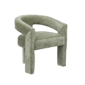 Set Of 2 Green Upholstered Dining/arm Chair