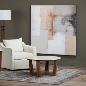 Giles Abstract Neutral Framed Canvas Wall Art