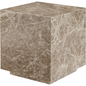 Beige Marble Square Accent End Table
