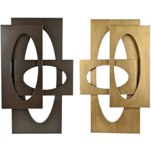 Shapes In Motion 2-piece Geometric Metal Wall Art Set