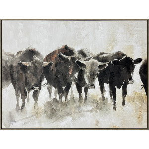 Bull-dozers Framed Canvas Wall Art