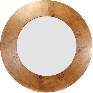 Edmond Round Wood Framed Wall Mirror