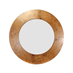 Edmond Round Wood Framed Wall Mirror