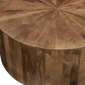 Brown Solid Wood Round Coffee/cocktail Table