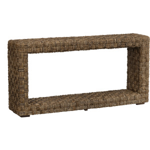 W Brown Wood One Shelf Accent Console Sofa Table