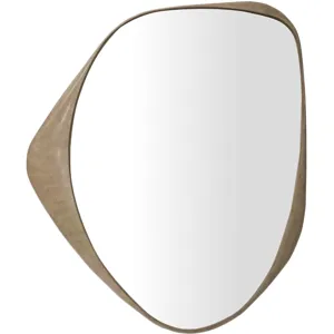 Riverstone Asymmetrical Brass Metal Wall Mirror