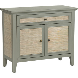 2-door, 1-drawer Green And Tan Accent Cabinet