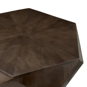 Brown Solid Wood Hexagonal Cocktail/coffee Table