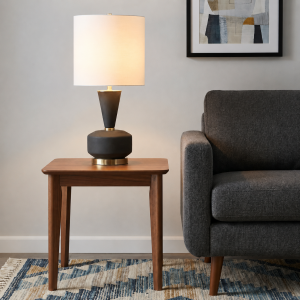 Black Frosted Glass Table Lamp