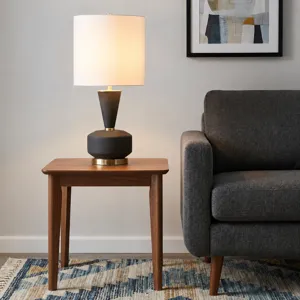 Black Frosted Glass Table Lamp