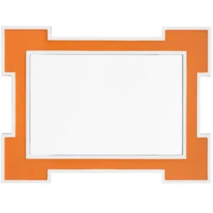 Retro 1 Modern Orange And White Geometric Wall Mirror