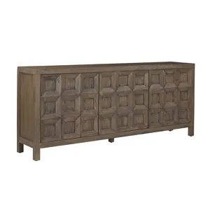 80.5 In. Brown Wood Grain 3 Door Media Credenza/sideboard