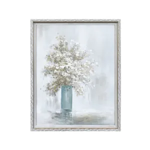 Soft Blooms Hand-painted Framed Canvas Wall Art