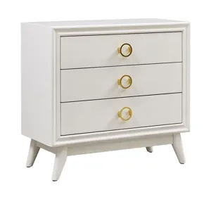 3-drawer Smooth Painted White Wood Accent Chest