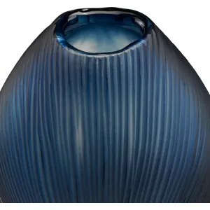 Whaley Small Blue Textured Modern Glass Vase