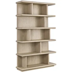 84.5 In. Cream Wooden Five Shelf Etagere/bookcase