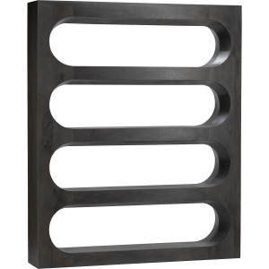 Gray Wood Four Shelf Etagere Bookcase