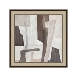 Stone & Shadow Hand-painted Abstract Framed Canvas Wall Art