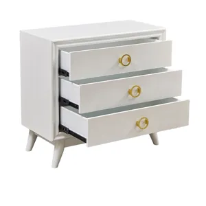 3-drawer Smooth Painted White Wood Accent Chest