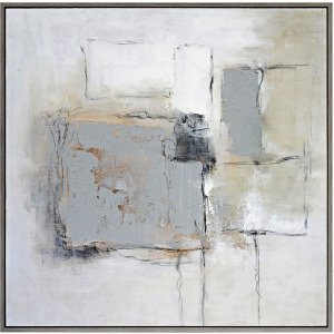 Fading Boundaries Modern Abstract Framed Canvas Wall Art