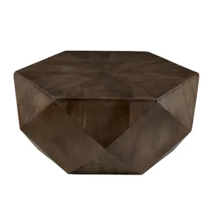 Brown Solid Wood Hexagonal Cocktail/coffee Table