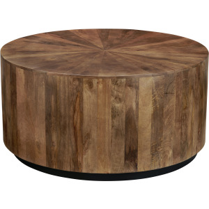 Brown Solid Wood Round Coffee/cocktail Table