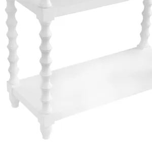 76 In. White Solid Wood 4 Shelf Etagere/bookcase