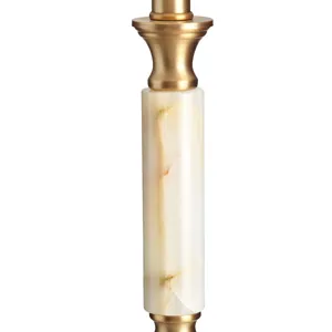 Marble And Metal Table Lamp With Linen Oat Shade