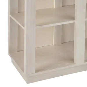 Cream Wooden Five Shelf Bookcase