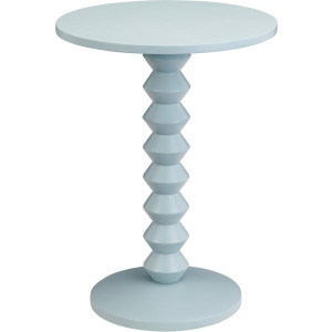 Light Blue Painted Round Accent End Table