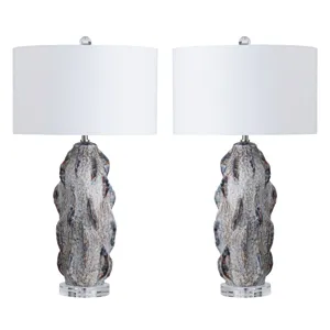 Ceramic, Table Lamp With Hardback Drum Shade