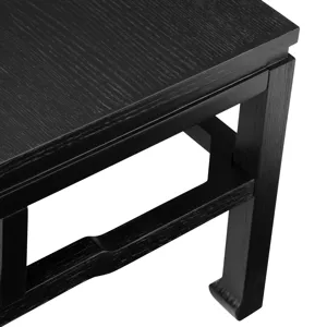 Square Black Wooden Accent End Table