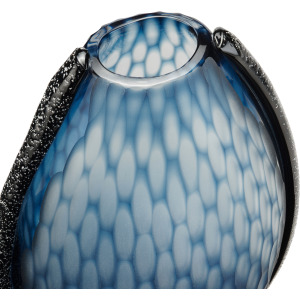 Rumi Large Blue Textured Glass Vase