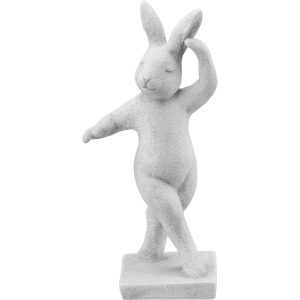 Cottontail Whimsical White Resin Rabbit Statue