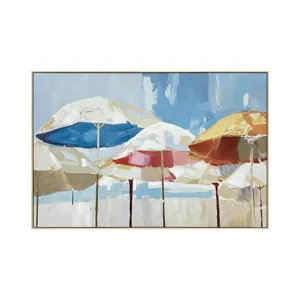 Sunshine & Shade Coastal Beach Framed Canvas Wall Art
