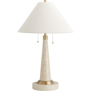 Resin Table Lamp With Oat Linen Shade